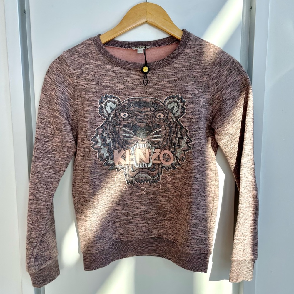 🌸 KENZO tiger pink logo crew neck sweater 🌸